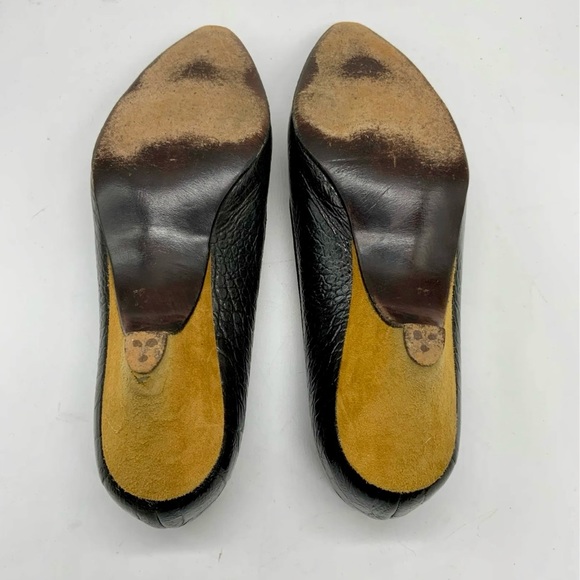 Vintage Maud Frizon Black Crocodile Leather Suede Shoes Heels Pumps Size 9.5 - Picture 6 of 7